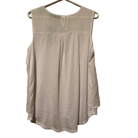Apt. 9 Womens Blouse White Sleeveless Layered High Low Keyhole Boho Top L New - Picture 2 of 7